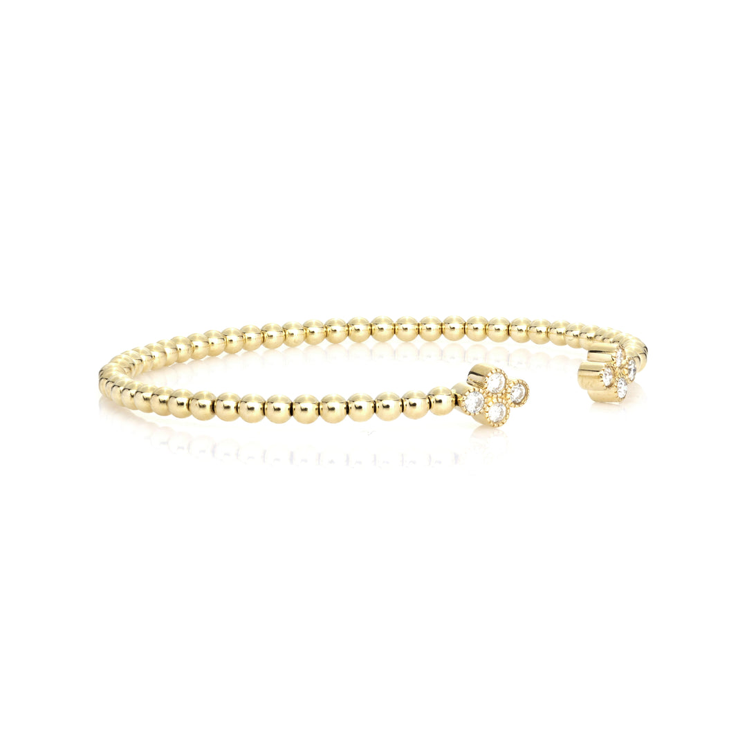 0.32 Cts White Diamond Flex Bangle in 14K Yellow Gold