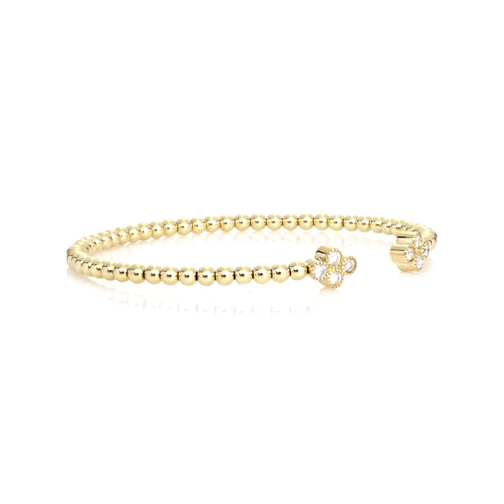 0.32 Cts White Diamond Flex Bangle in 14K Yellow Gold