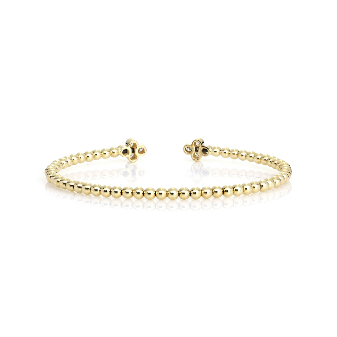 0.32 Cts White Diamond Flex Bangle in 14K Yellow Gold
