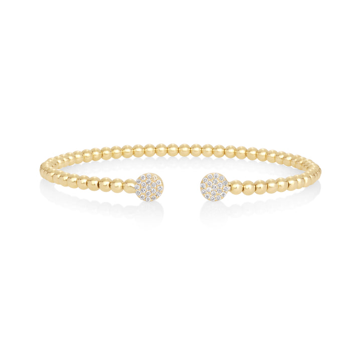 0.14 Cts White Diamond Flex Bangle in 14K Yellow Gold