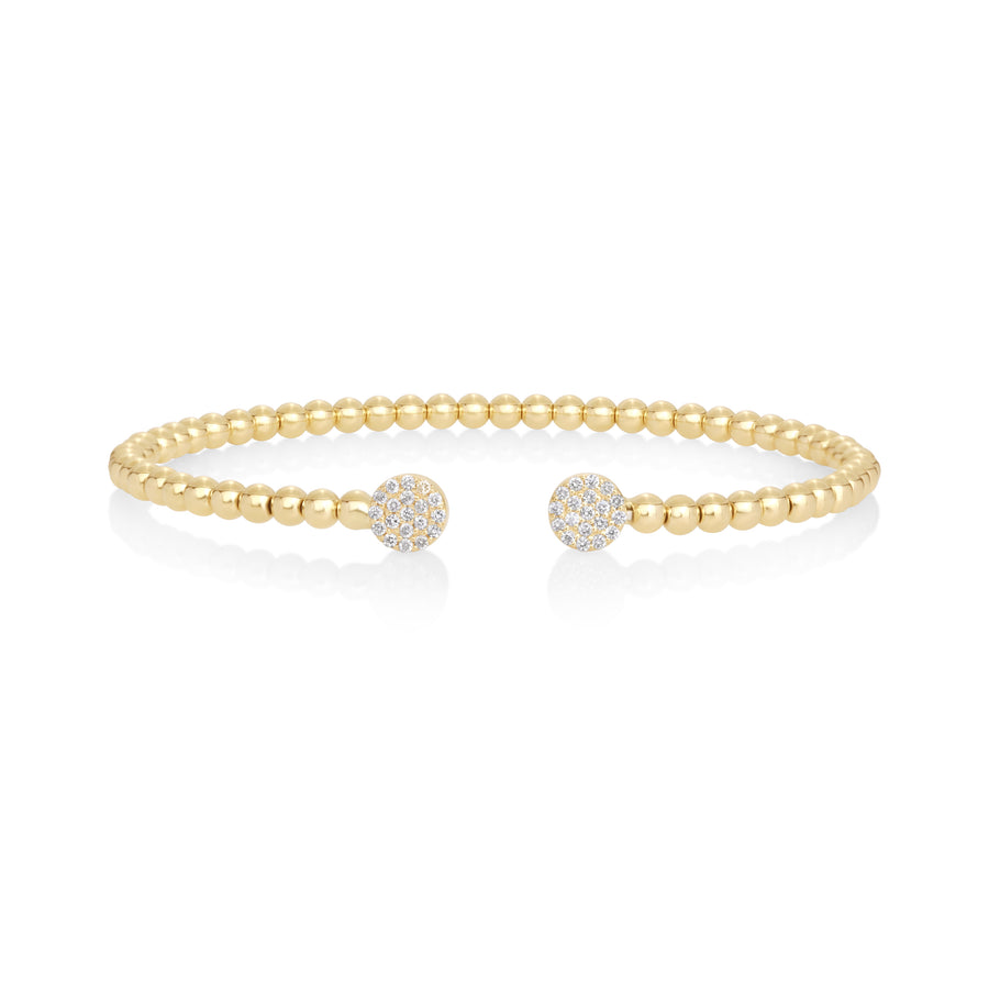 0.14 Cts White Diamond Flex Bangle in 14K Yellow Gold