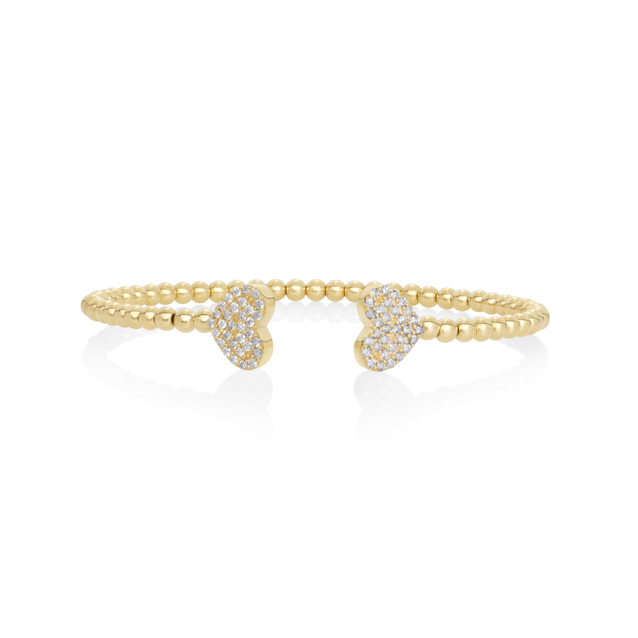 0.48 Cts White Diamond Flex Bangle in 14K Yellow Gold
