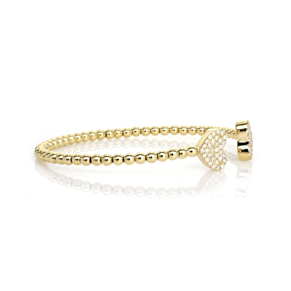 0.48 Cts White Diamond Flex Bangle in 14K Yellow Gold