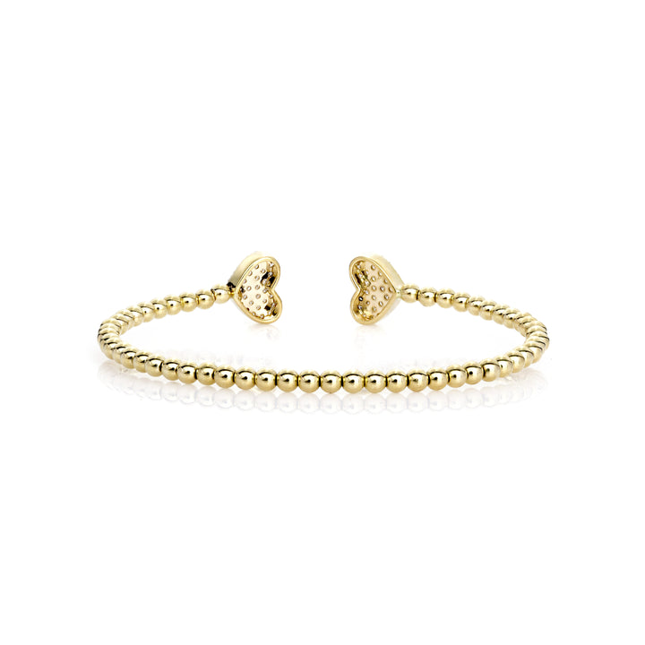 0.48 Cts White Diamond Flex Bangle in 14K Yellow Gold