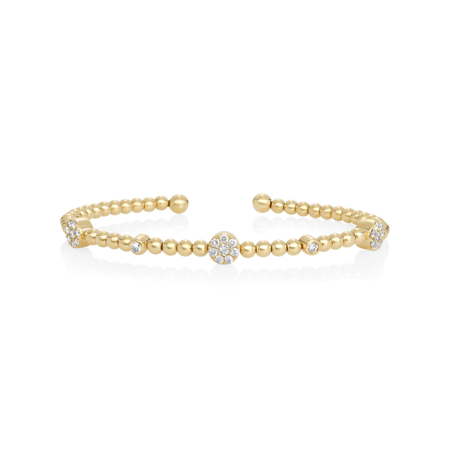 0.45 Cts White Diamond Flex Bangle in 14K Yellow Gold