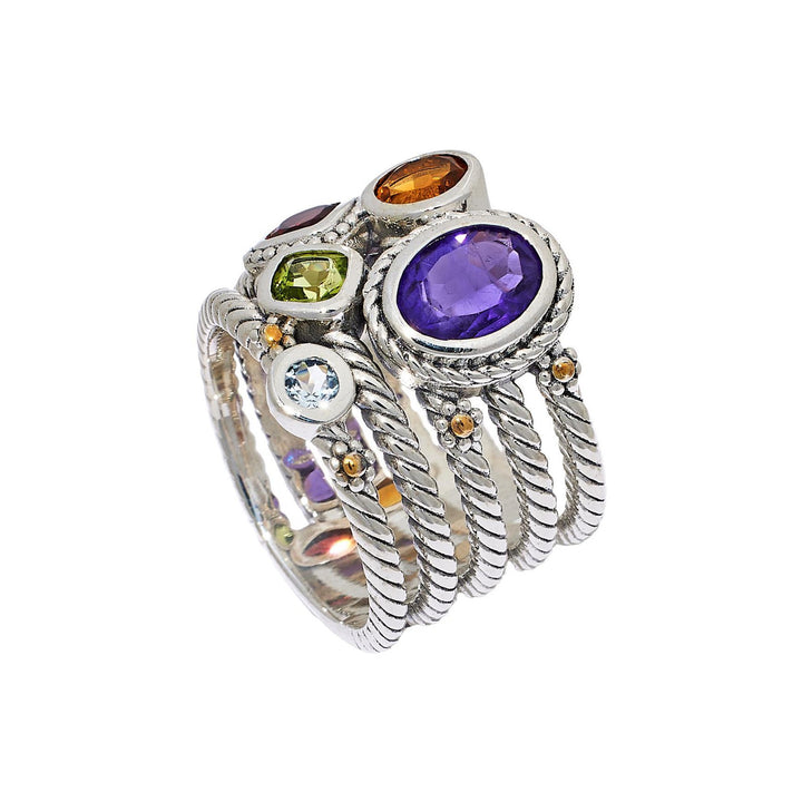 2.57 Cts Multi Gemstone Ring in 925