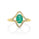 1.07 Cts Emerald and White Diamond Ring in 14K Yellow Gold