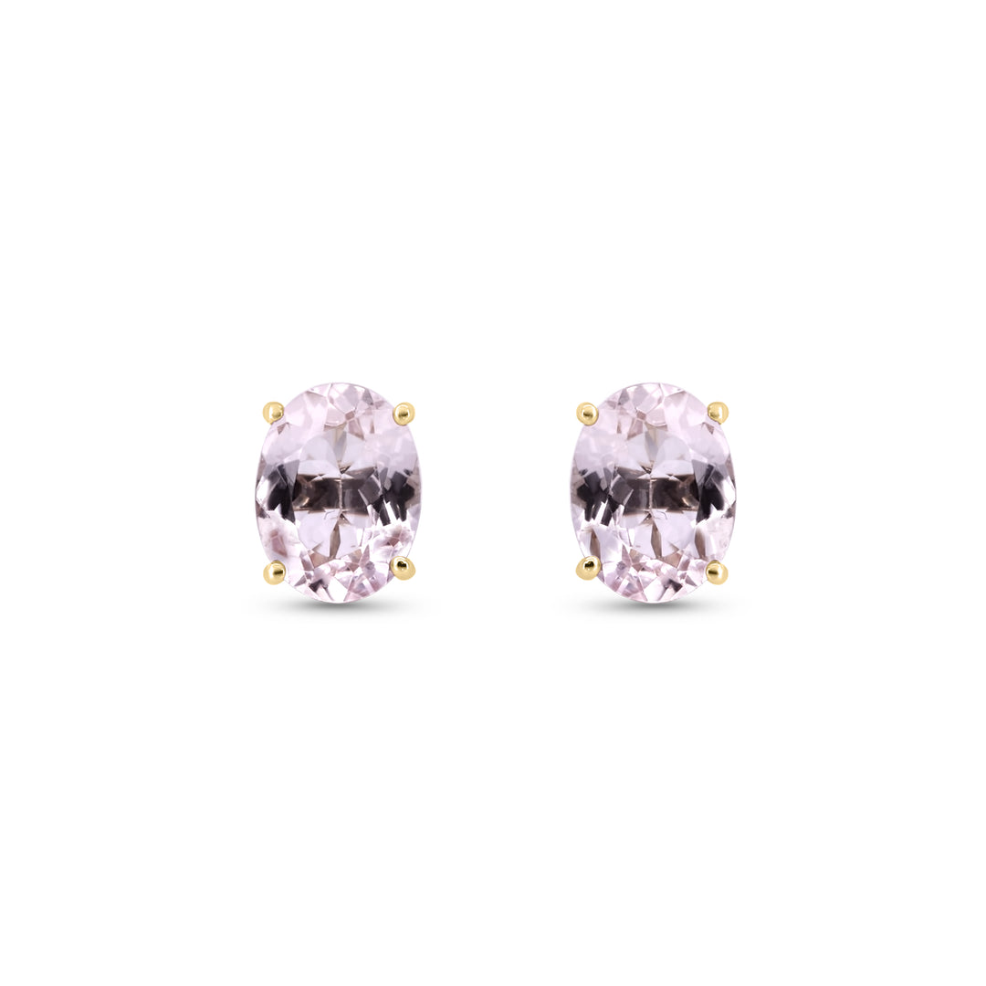 1.5 Cts Morganite Earring in 14K Yellow Gold