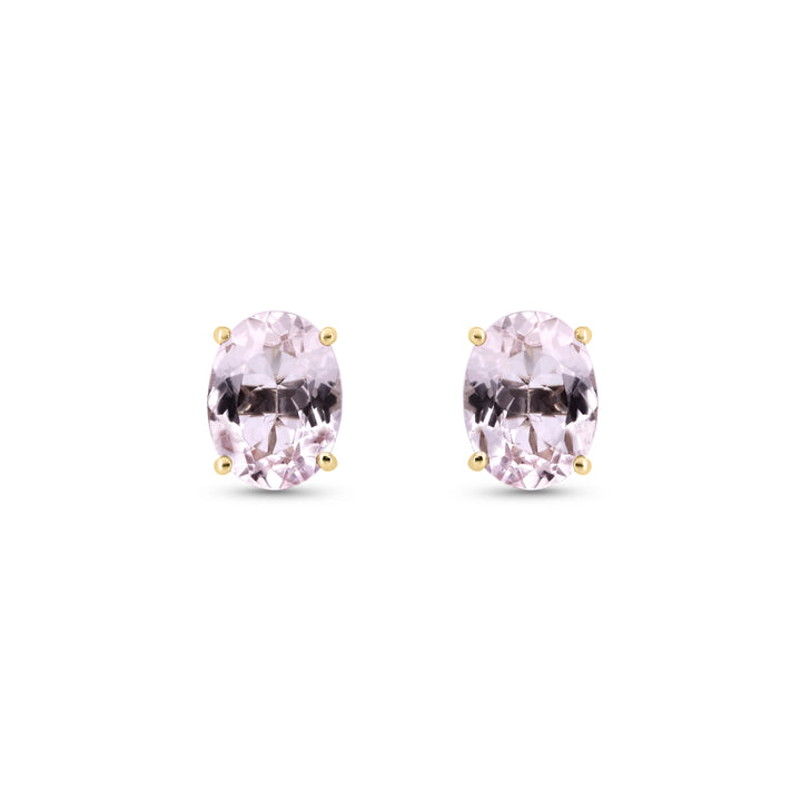1.5 Cts Morganite Earring in 14K Yellow Gold