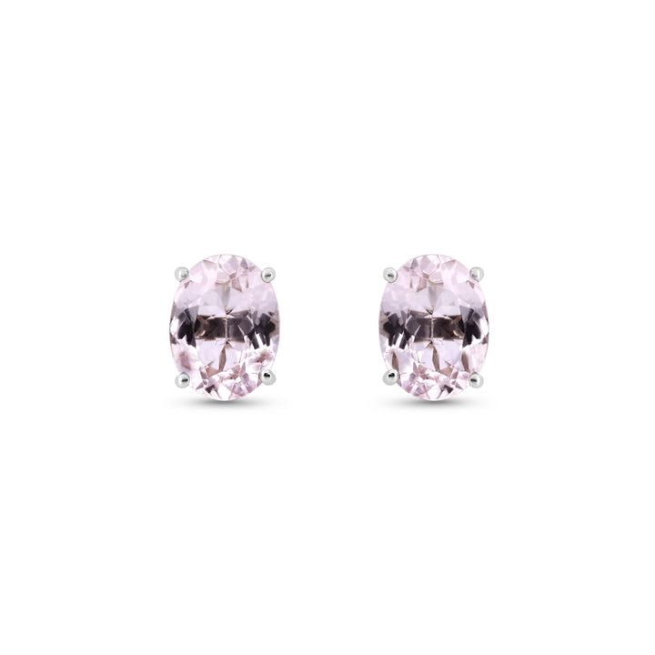 1.5 Cts Morganite Earring in 14K White Gold