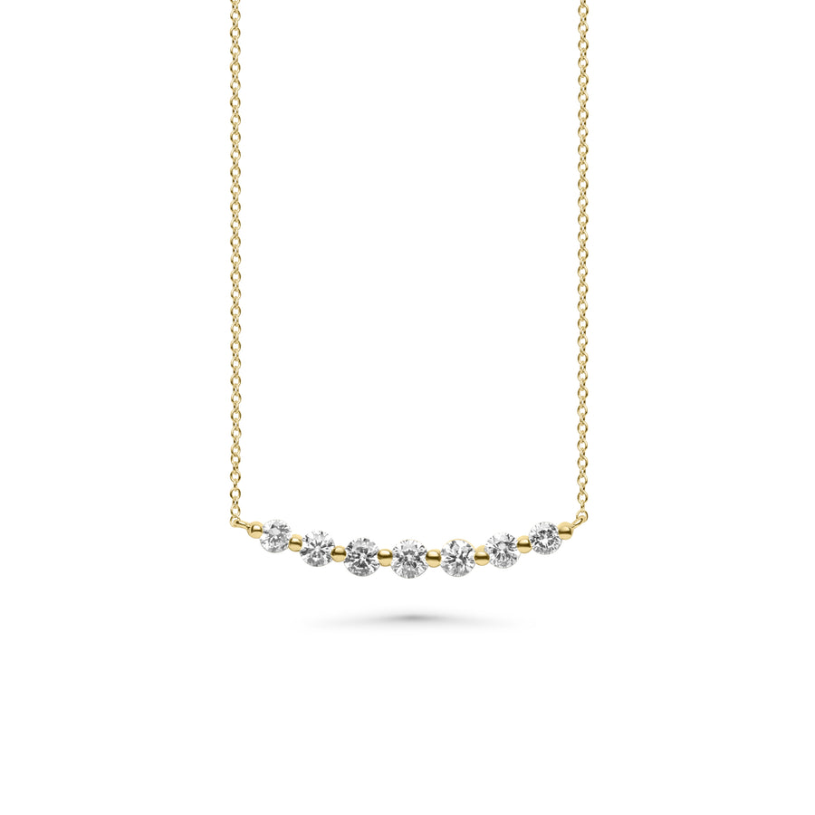 0.66 Cts White Diamond Necklace in 14K Yellow Gold