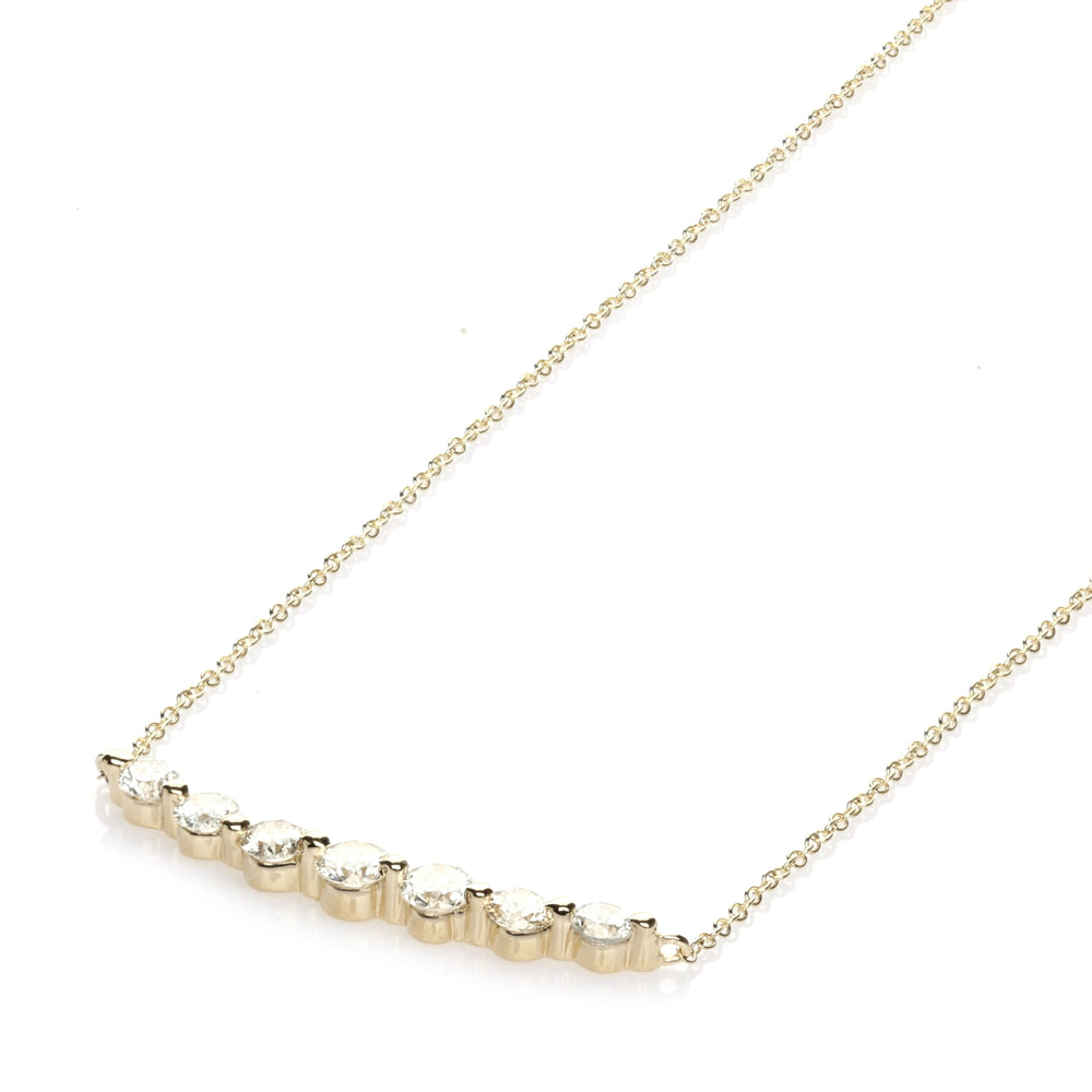 0.66 Cts White Diamond Necklace in 14K Yellow Gold