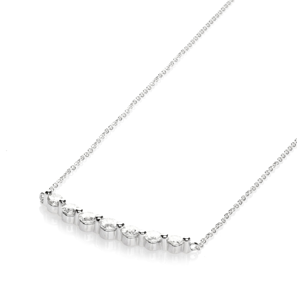 0.66 Cts White Diamond Necklace in 14K White Gold