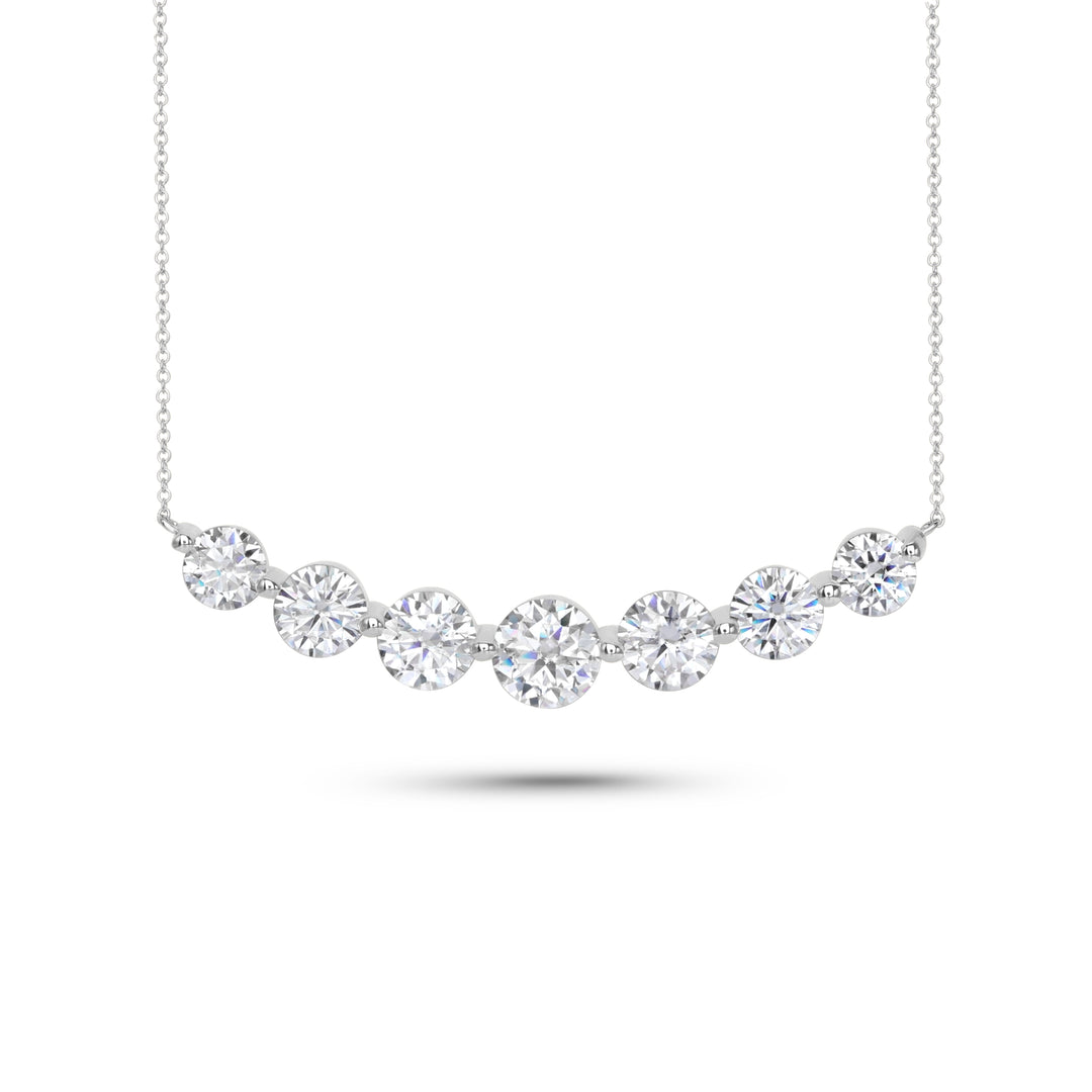 4.00 DEW Moissanite Necklace in 14K White Gold