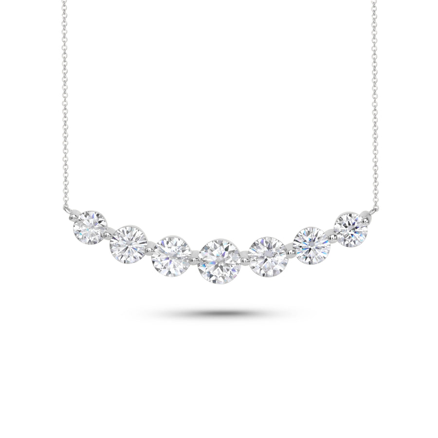 4.00 DEW Moissanite Necklace in 14K White Gold