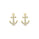 0.13 Cts White Diamond ANCHOR Earring in 14K Yellow Gold