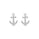 0.13 Cts White Diamond ANCHOR Earring in 14K White Gold