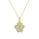 0.17 Cts White Diamond PAW Pendant in 14K Yellow Gold