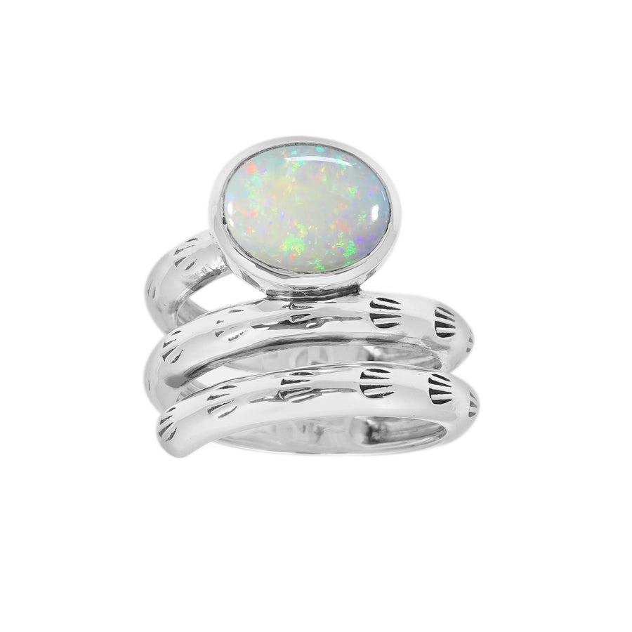 4.40 Cts White Opal Ring in 925
