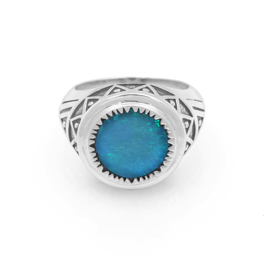 5.56 Cts Blue Opal Ring in 925