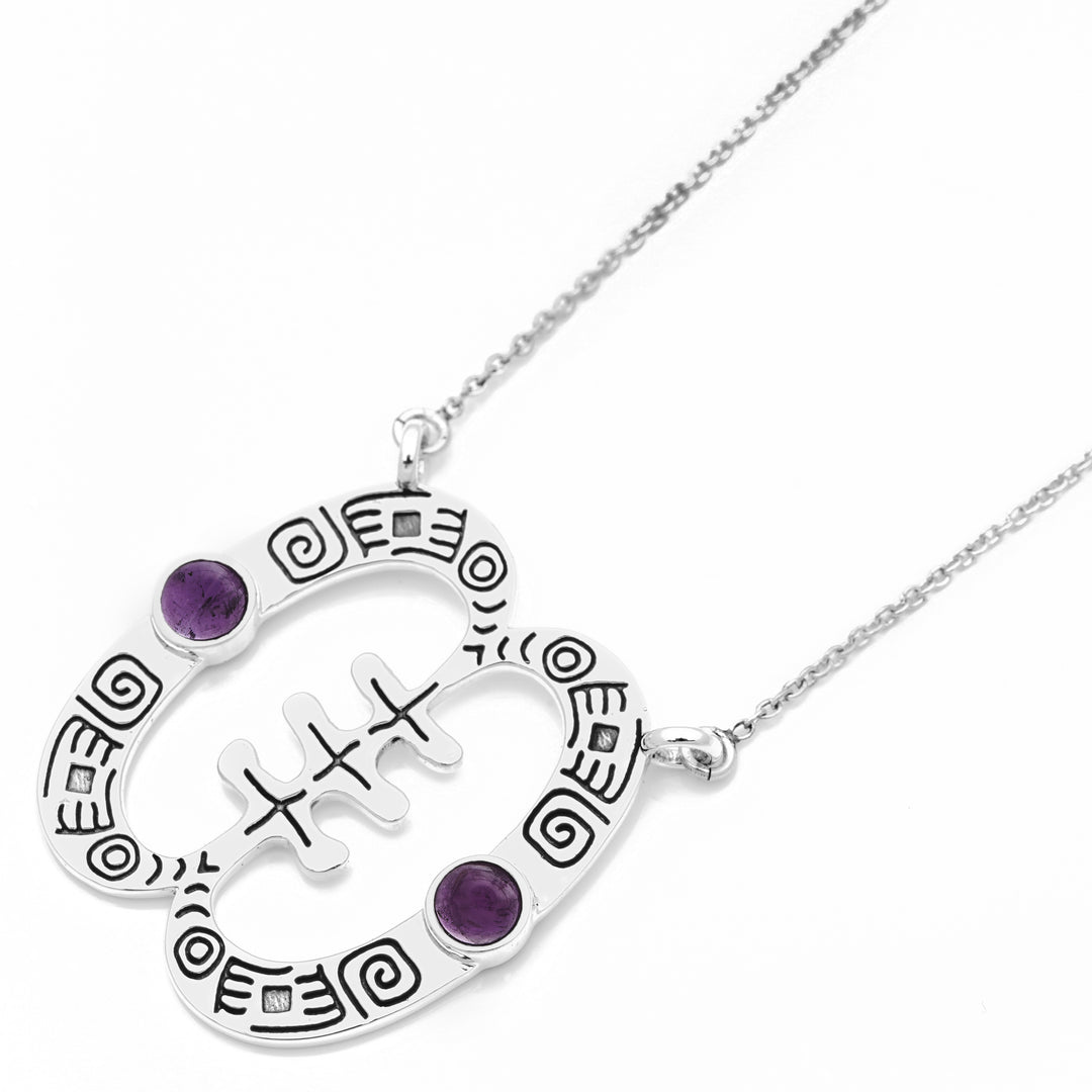 1.70 Cts African Amethyst Necklace in 925