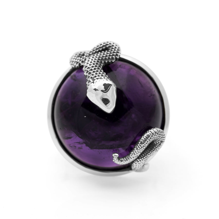 44.15 Cts African Amethyst Ring in 925