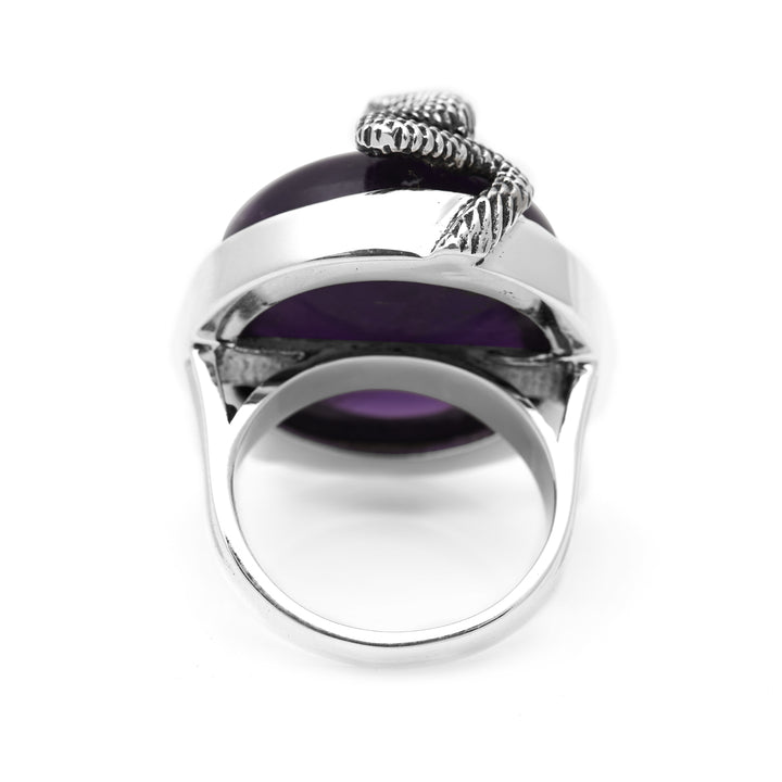 44.15 Cts African Amethyst Ring in 925