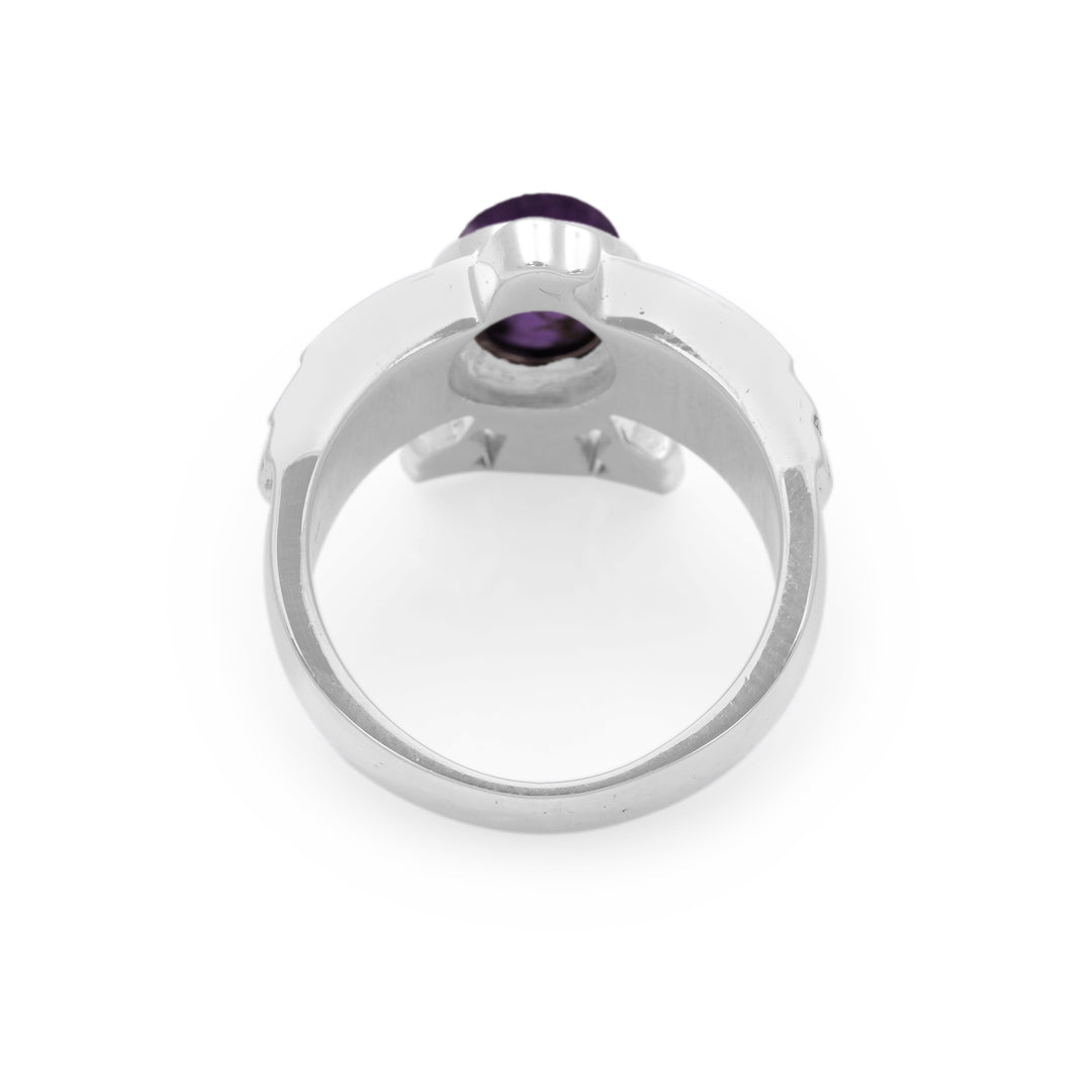 3.80 Cts African Amethyst Ring in 925
