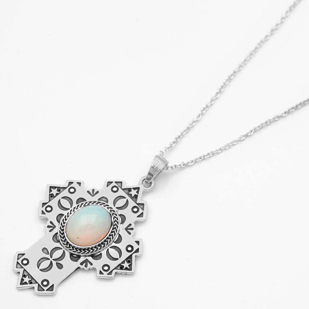 4.55 Cts White Opal Pendant in 925