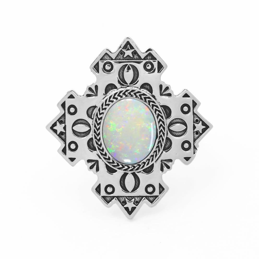 5.00 Cts White Opal Ring in 925