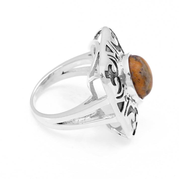 4.15 Cts Bumble Bee Jasper Ring in 925