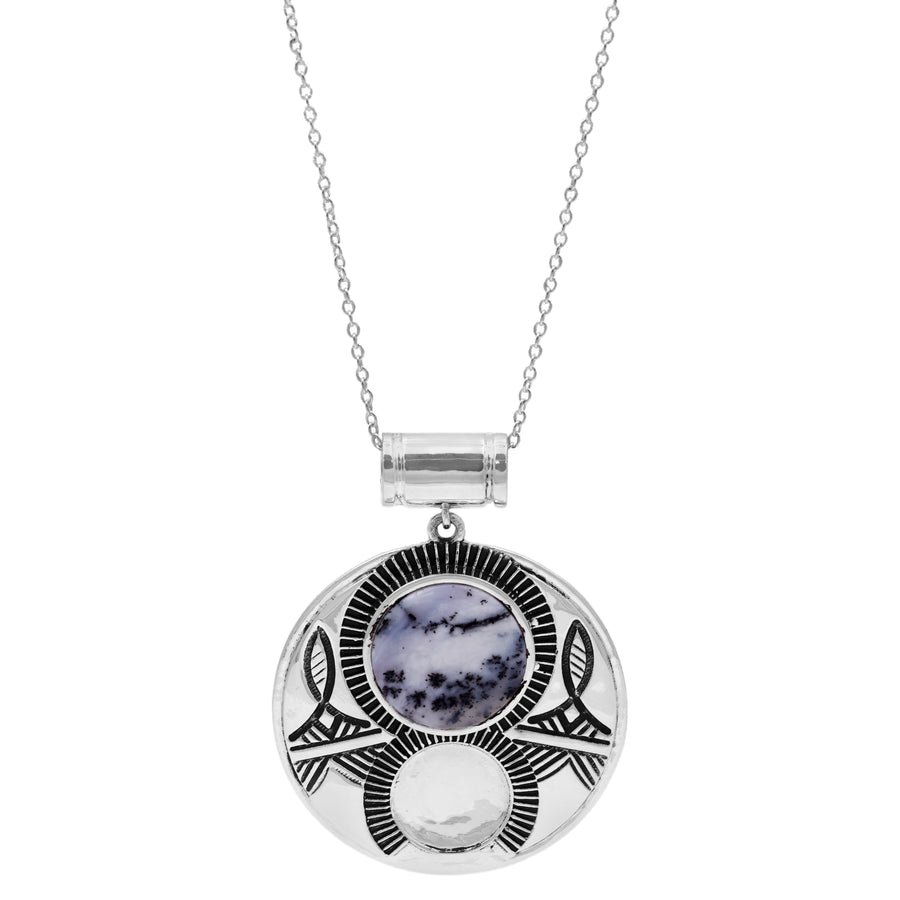 6.30 Cts Dendric Opal Pendant in 925