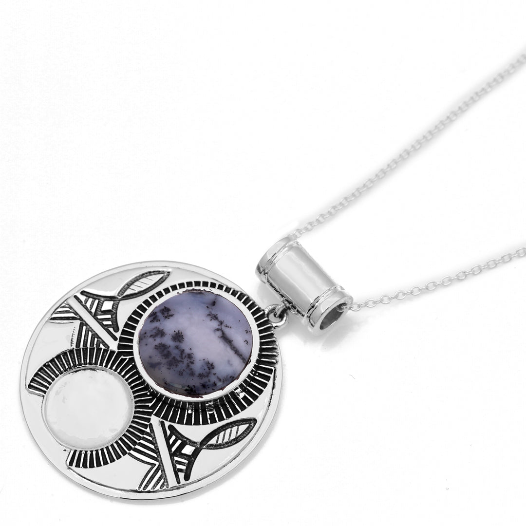 6.30 Cts Dendric Opal Pendant in 925