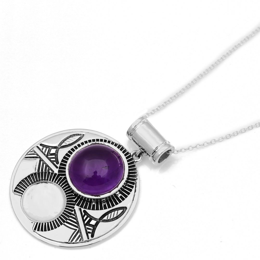 13.35 Cts African Amethyst Pendant in 925