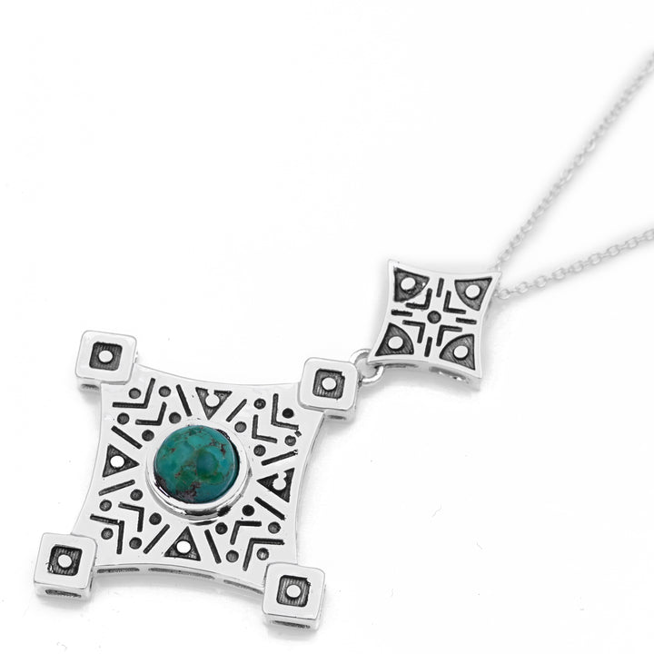 3.00 Cts Turquoise pendant in 925