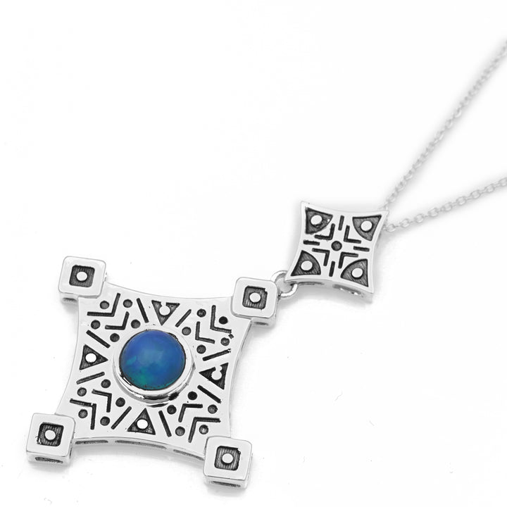 3.00 Cts Blue Opal Pendant in 925