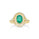 1.14 Cts Emerald and White Diamond Ring in 14K Yellow Gold