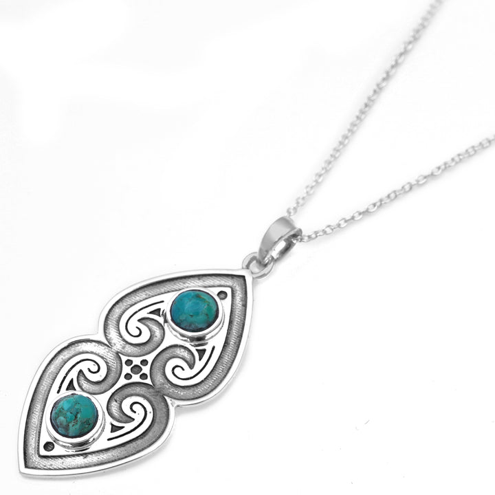 2.05 Cts Turquoise Pendant in 925