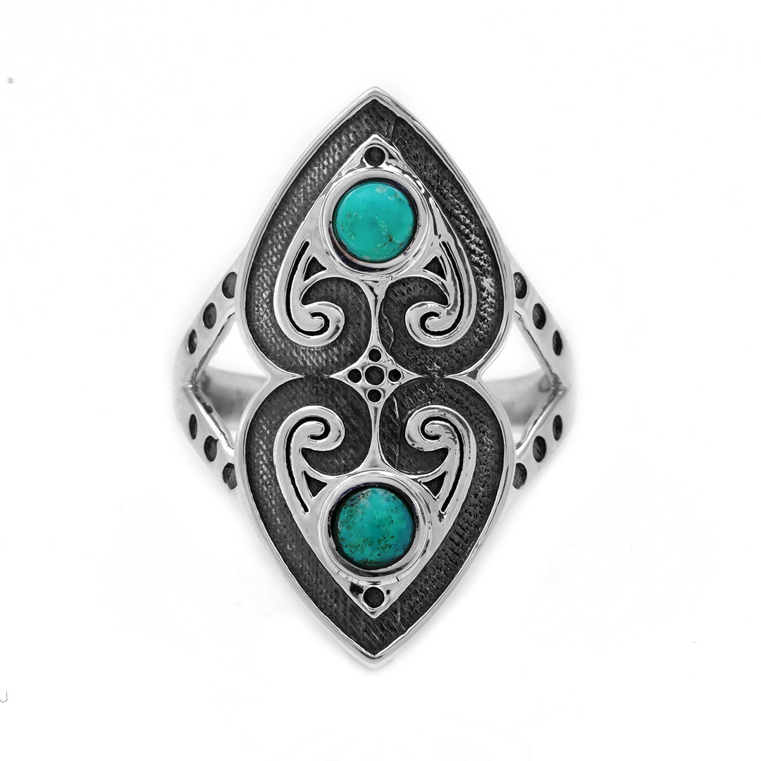 0.60 Cts Turquoise Ring in 925