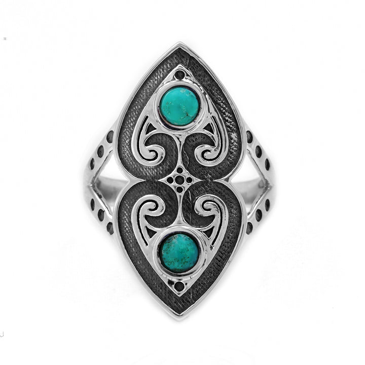 0.60 Cts Turquoise Ring in 925