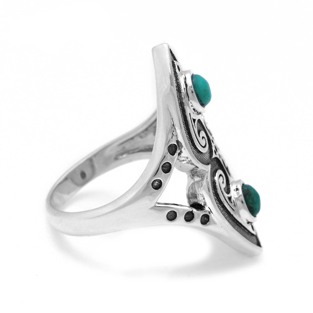 0.60 Cts Turquoise Ring in 925