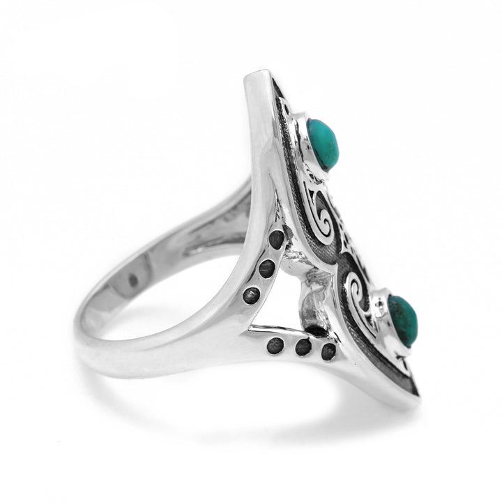 0.60 Cts Turquoise Ring in 925