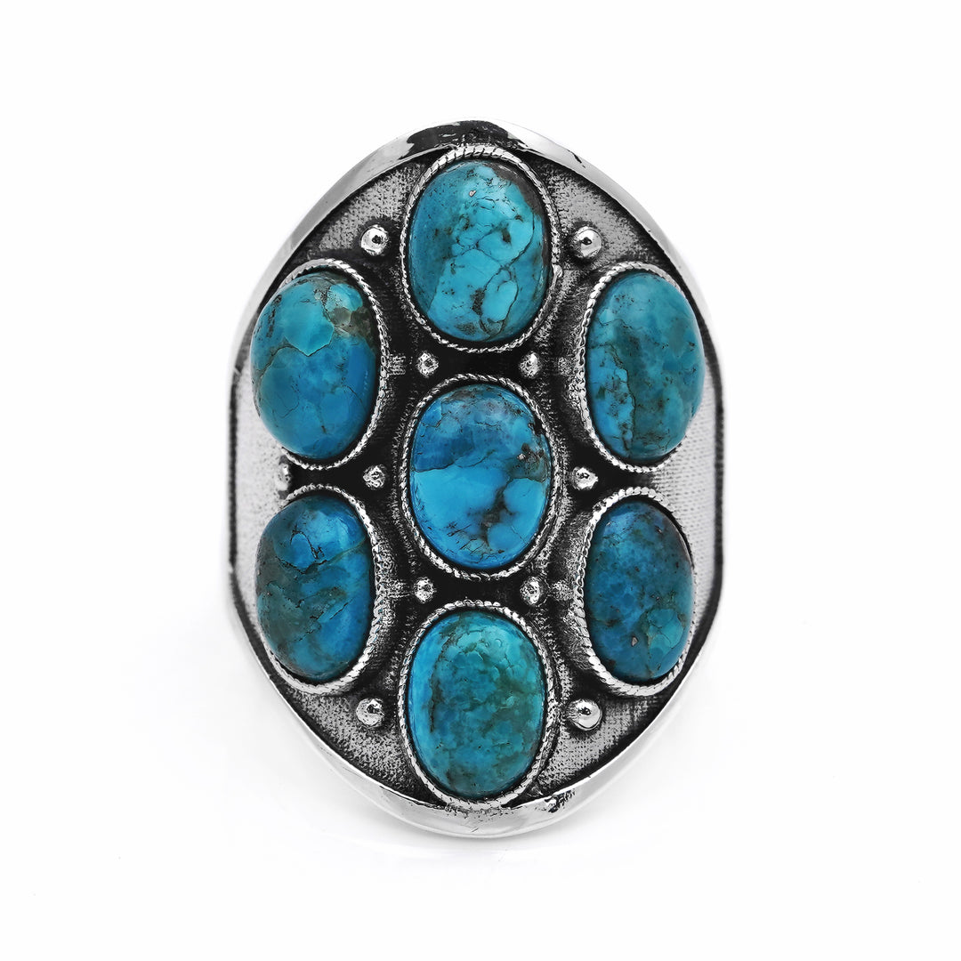 8.7 Ctw Turquoise Ring in 925