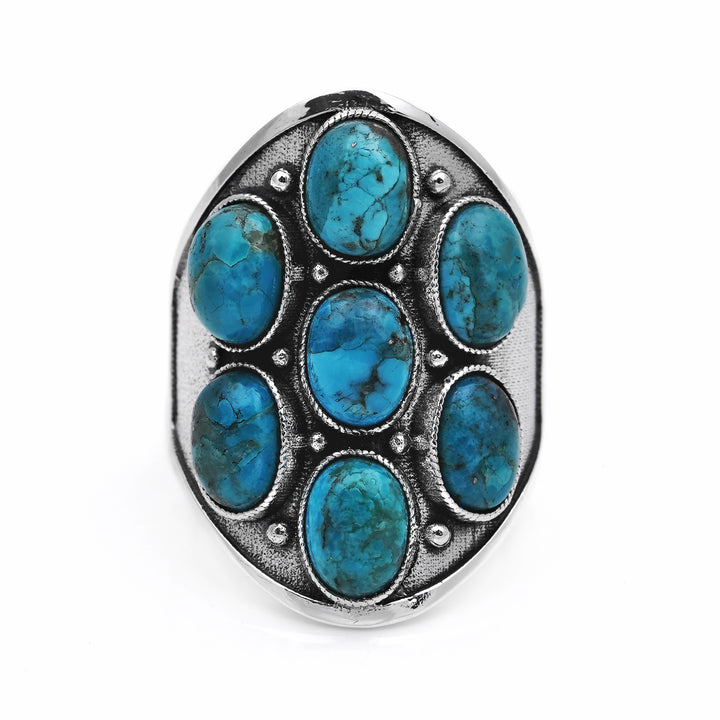 8.7 Ctw Turquoise Ring in 925