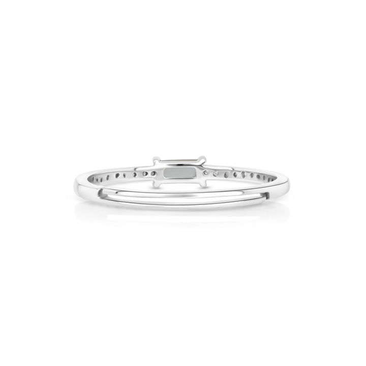 0.1 Cts Peridot and White Diamond Ring in 14K White Gold