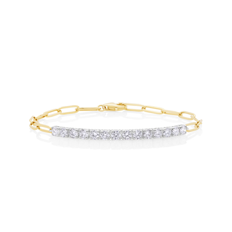1.52 Cts Lab Grown White Diamond Bracelet in 14K Two Tone