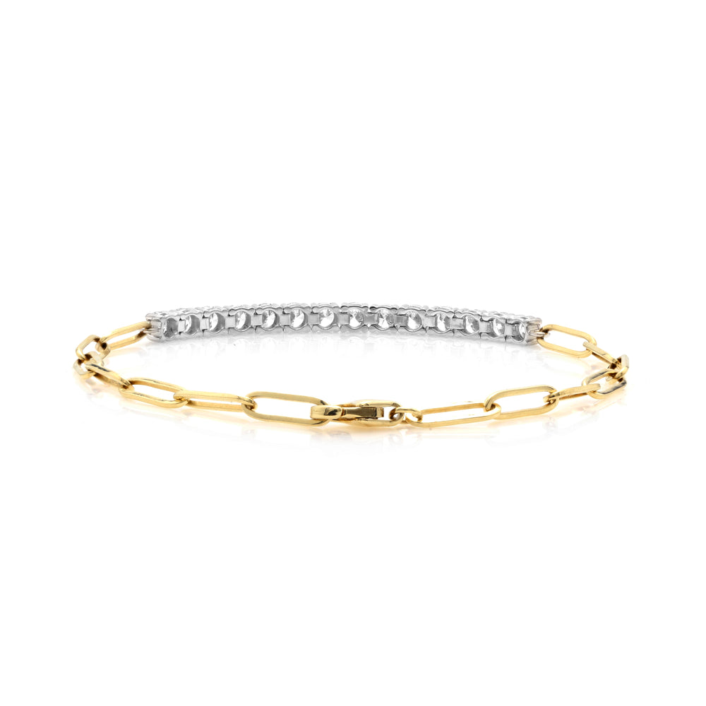 1.52 Cts Lab Grown White Diamond Bracelet in 14K Two Tone