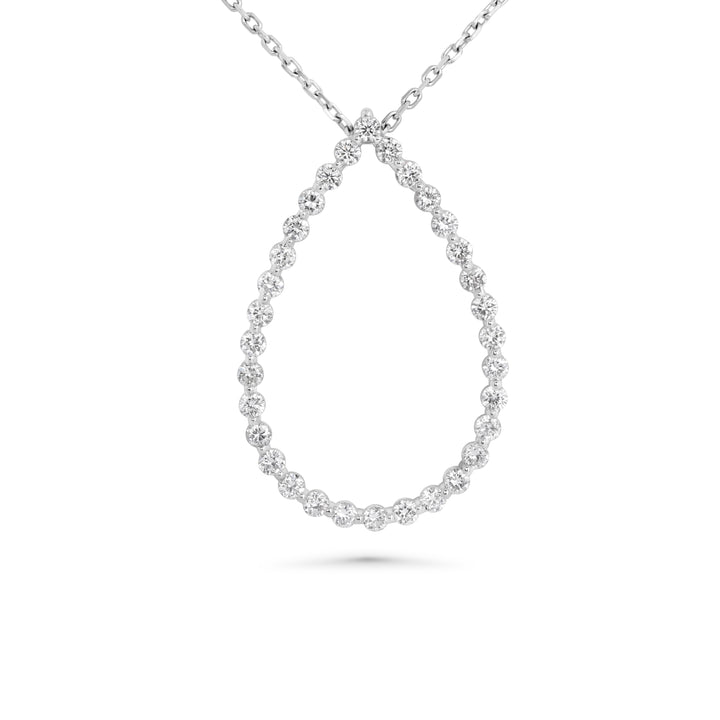 1.13 Cts Lab Grown White Diamond Pendant in 14K White Gold