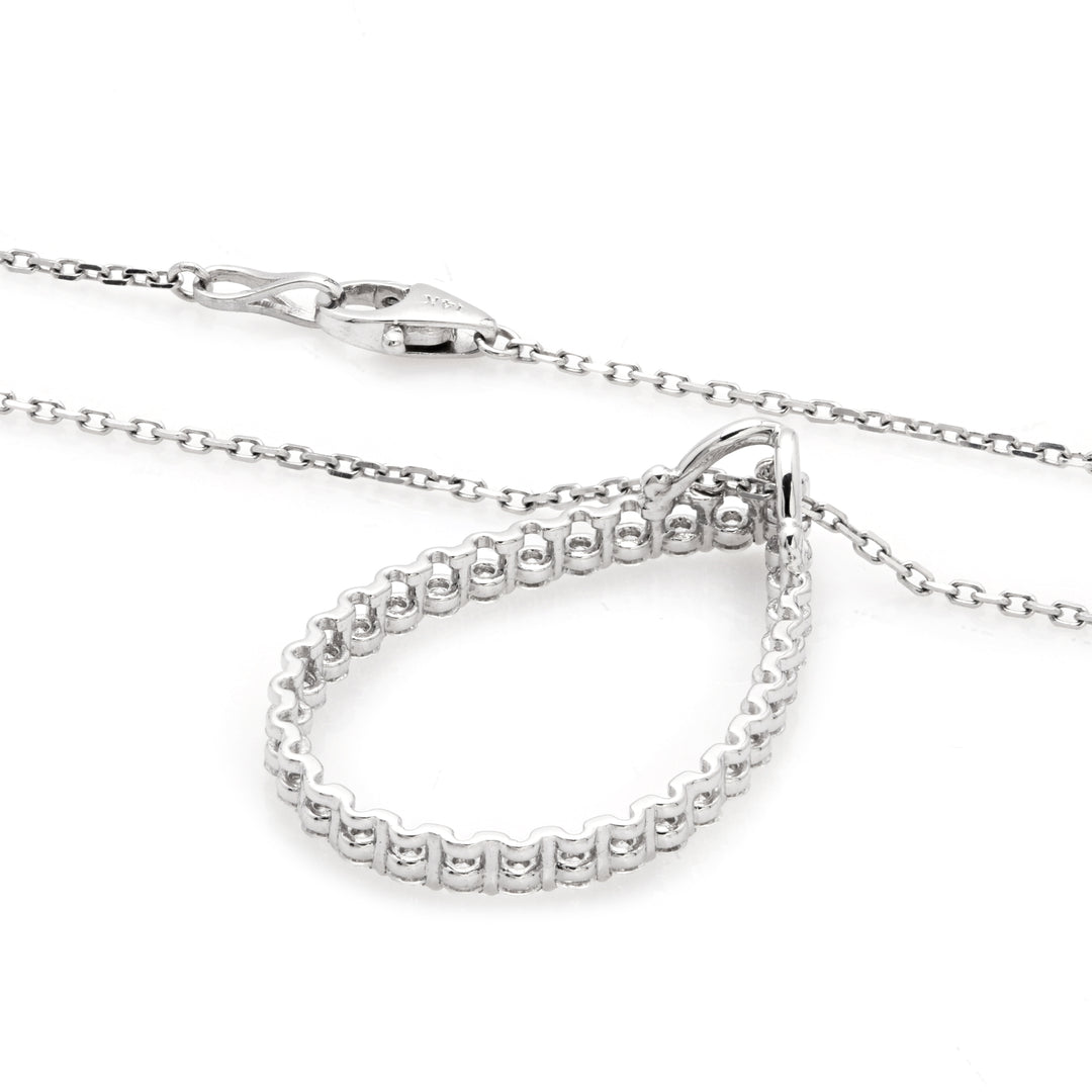 1.13 Cts Lab Grown White Diamond Pendant in 14K White Gold