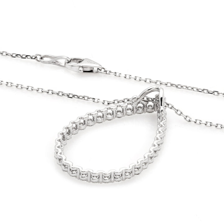1.13 Cts Lab Grown White Diamond Pendant in 14K White Gold